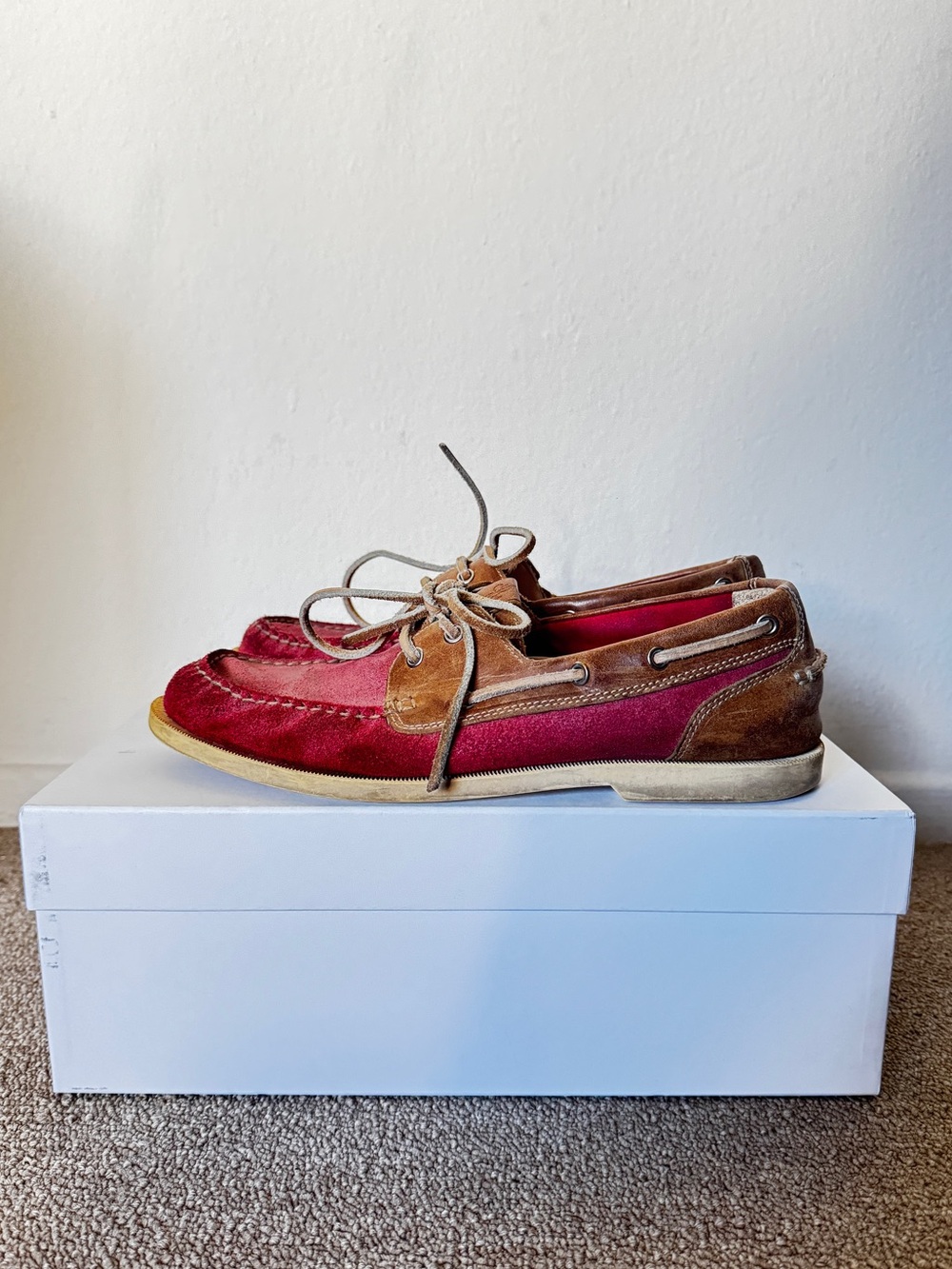 Cole Haan Red Suede Leather Boat Shoes Men’s Size 8M